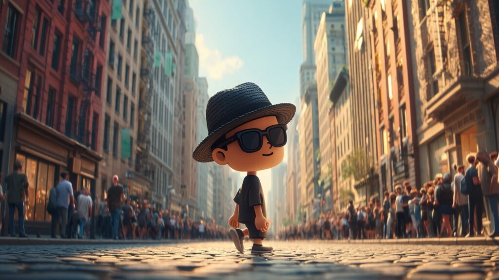 自信をもって道の真ん中を歩くブレーク