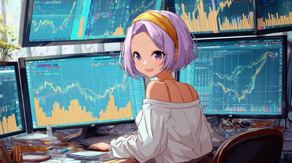 スイングトレードの銘柄選定をしているりんちゃん