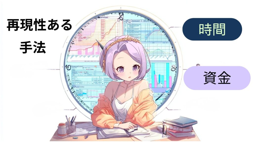 時間、資金、再現性ある手法を勉強しているりんちゃん